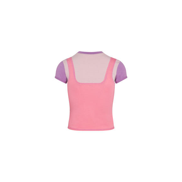 OLIVIA LATINOVICH COLORBLOCK BABY TEE MULTI - S - Brown - Picture 2 of 5